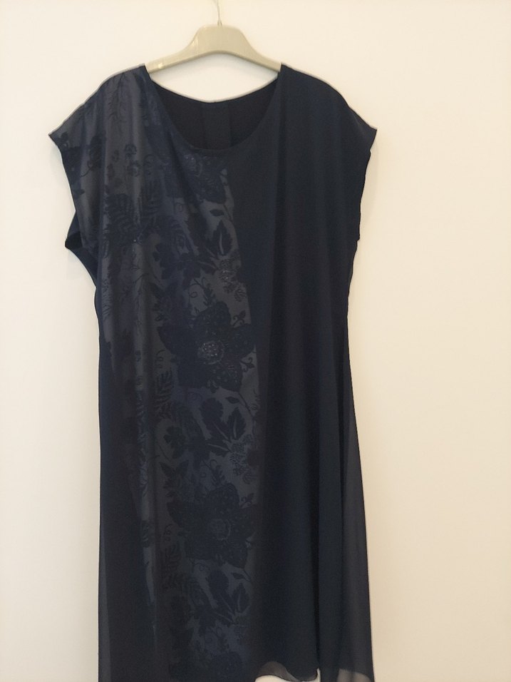 % 100 VISCON ABIYE LACİVERTLI ELBİSE 4 BEDEN - Görsel 2