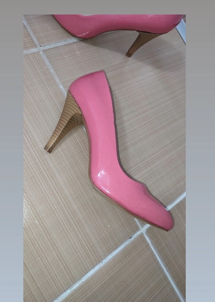 Nar çiçeği topuklu ayakkabı - Görsel 4