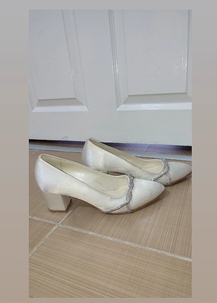 Beyaz nikah ayakkabısı - Görsel 4