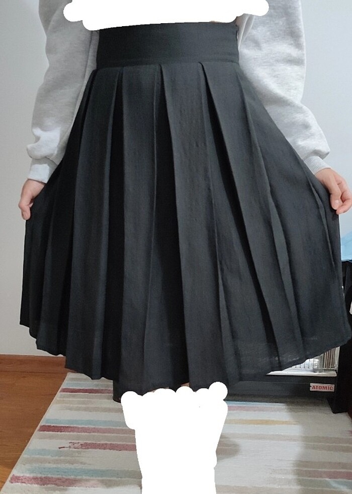 Pileli midi etek  - Görsel 2