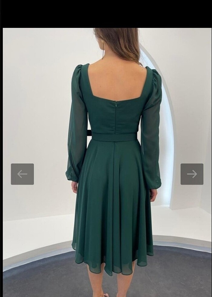 Midi boy şifon elbise - Görsel 4