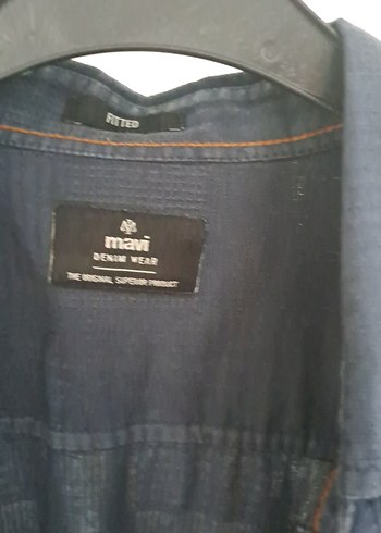 Mavi Denim Kemerli Kısa Kollu Erkek Gömlek