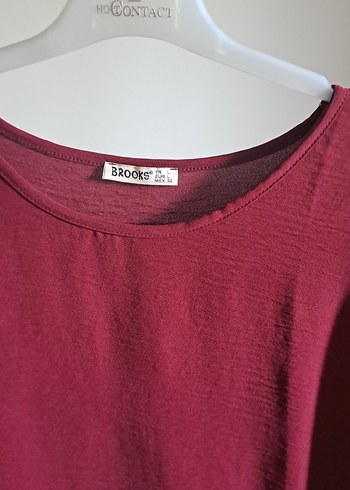 Bordo Kısa Kollu Hamile Keten Gömlek