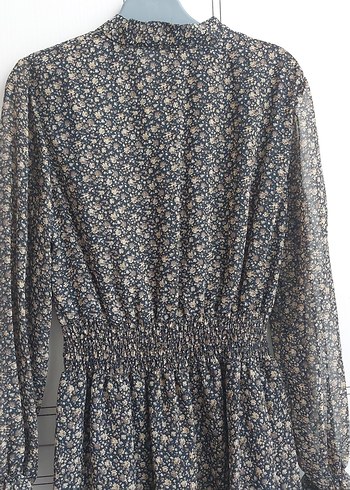 Uzun Kol Desenli  Bohem Elbise - Görsel 6