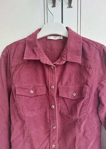 Bordo Uzun Kollu Kadın Gömlek - Görsel 2