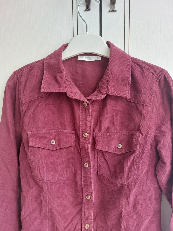 Bordo Uzun Kollu Kadın Gömlek - Görsel 2