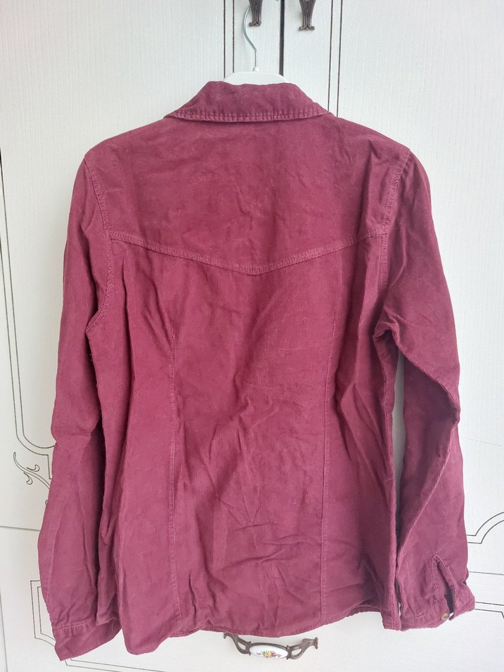 Bordo Uzun Kollu Kadın Gömlek - Görsel 3