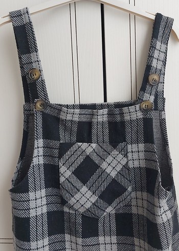 Gri ekoseli elbise - Görsel 3