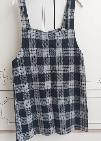 Gri ekoseli elbise - Görsel 2