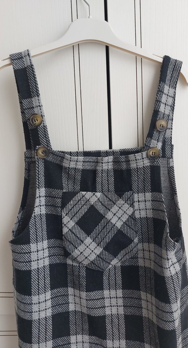 Gri ekoseli elbise - Görsel 3