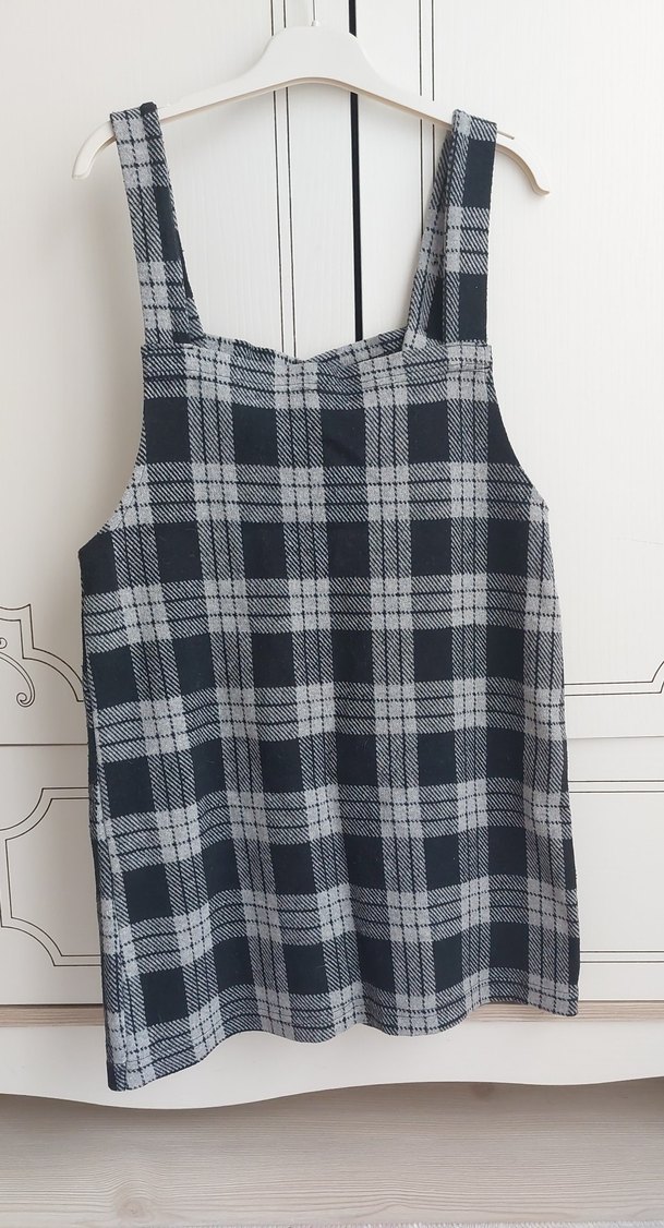 Gri ekoseli elbise - Görsel 2