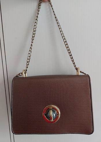 Zincir Detaylı Kahverengi Kadın Çanta - Görsel 5