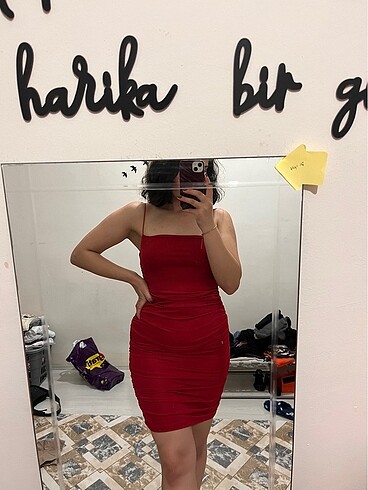 m Beden BORDO ELBİSE