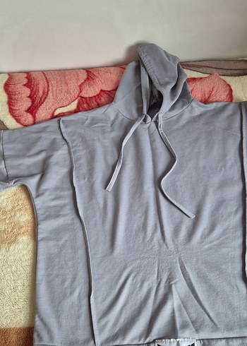 Gri Kapüşonlu Salaş Kadın Sweatshirt