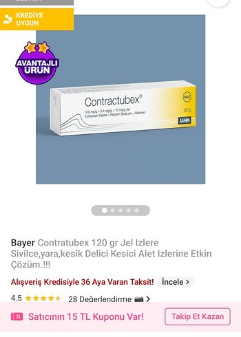 Diğer Contractubex yara yanık dikiş izi sivilce leke kremi