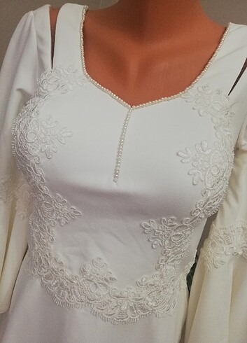 Düğün Nikah Kısa Abiye Elbise - Görsel 8