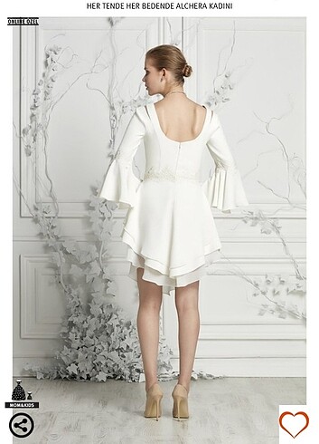 Düğün Nikah Kısa Abiye Elbise - Görsel 3