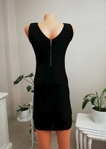 Parıltılı Simli Şık Kısa Mini Abiye Elbise - Görsel 5