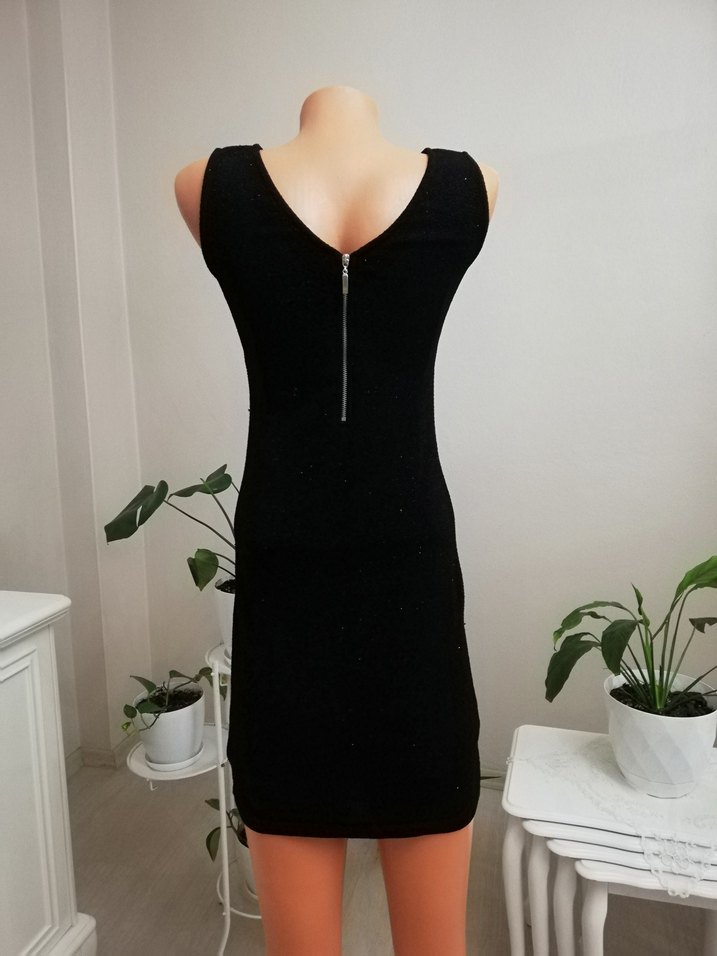 Parıltılı Simli Şık Kısa Mini Abiye Elbise - Görsel 5