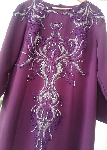 Tesettür Boncuklu Balık Abiye Elbise - Görsel 6