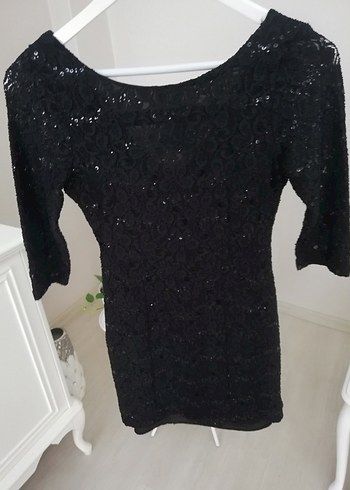 Sırt Detaylı Dantel Mini Abiye Gece Elbisesi - Görsel 5