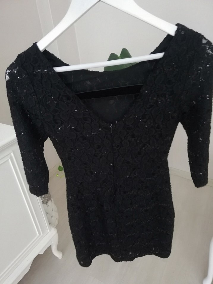 Sırt Detaylı Dantel Mini Abiye Gece Elbisesi - Görsel 4