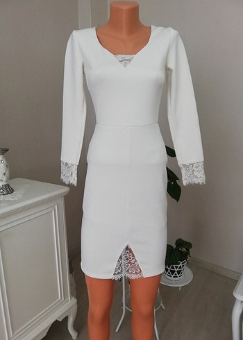 Söz düğün nihak beyaz kısa abiye elbise - Görsel 6