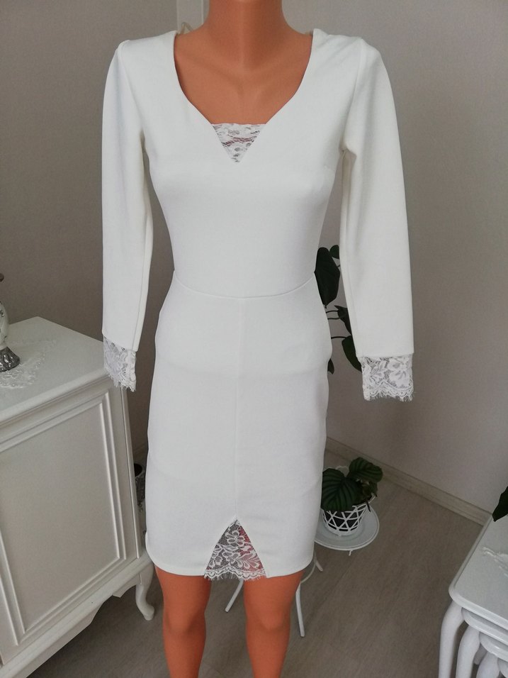 Söz düğün nihak beyaz kısa abiye elbise - Görsel 2