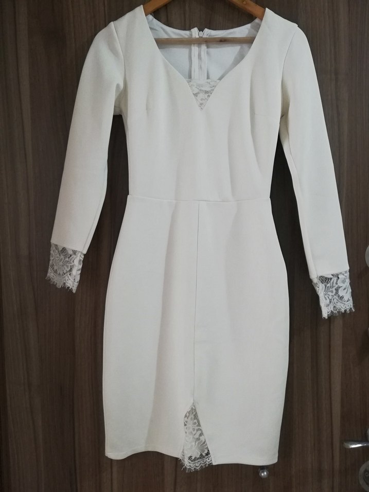 Söz düğün nihak beyaz kısa abiye elbise - Görsel 3