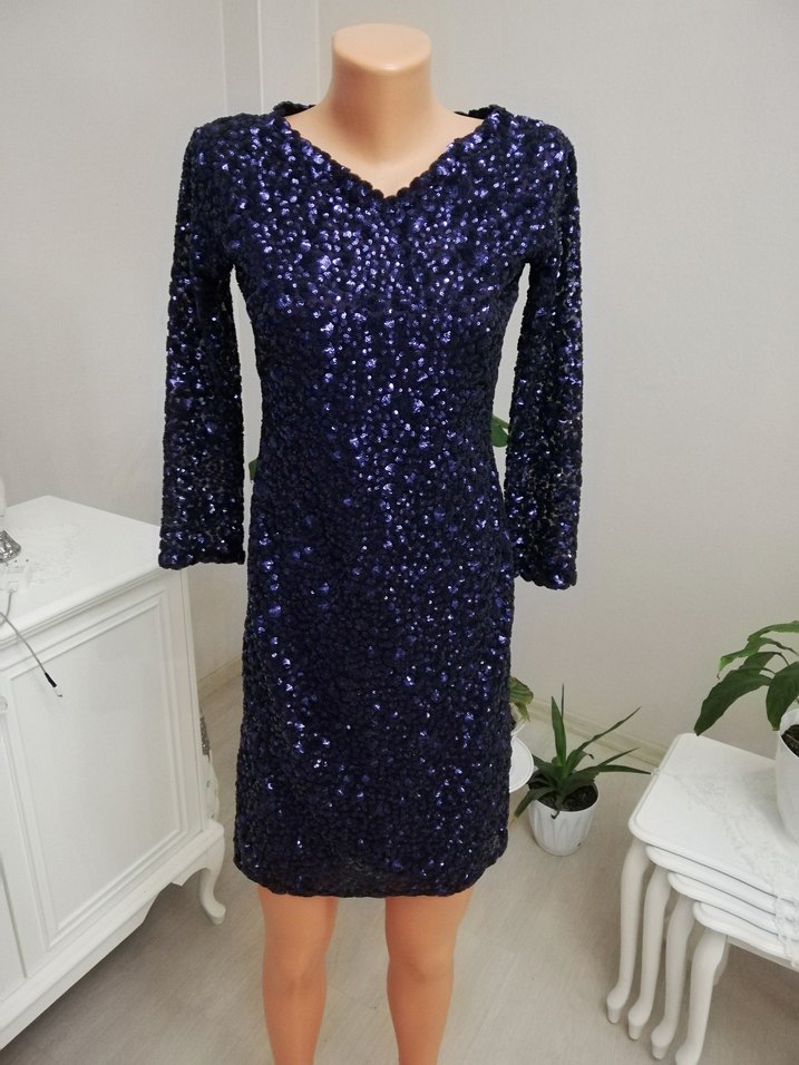 Payetli Kısa Mini Abiye Elbise - Görsel 2