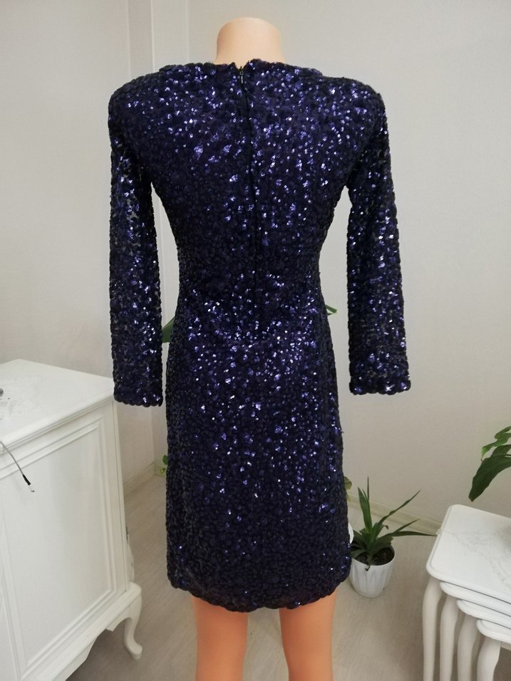 Payetli Kısa Mini Abiye Elbise - Görsel 5