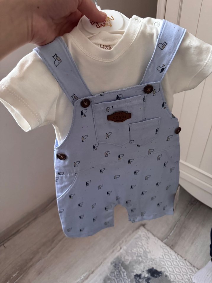 74 cm erkek bebek salopet takım - Görsel 4