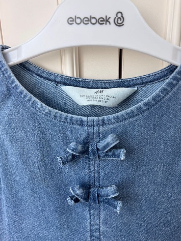 H&M kız çocuk kot elbise - Görsel 2