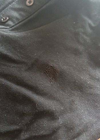 s Beden Burberry Siyah Kısa Kollu Polo Tişört