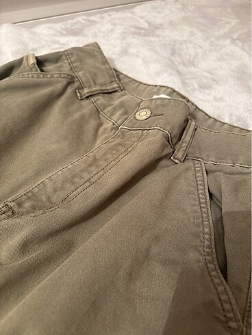 pull and bear yesil kot pantolon - Görsel 2