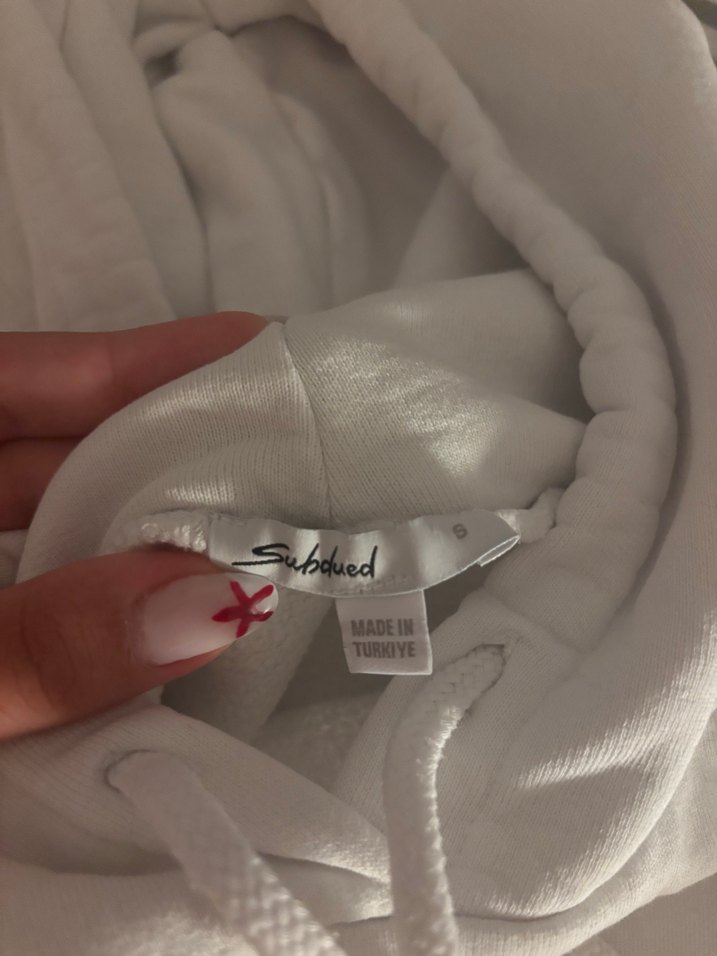 Subdued Beyaz Kapüşonlu Kadın Sweatshirt - Görsel 2