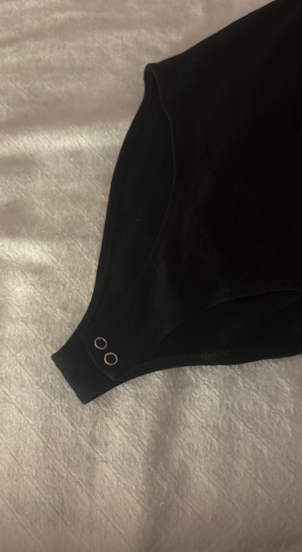 Siyah Straplez  Vücuda Oturan çıtçıtlı Body - Görsel 2