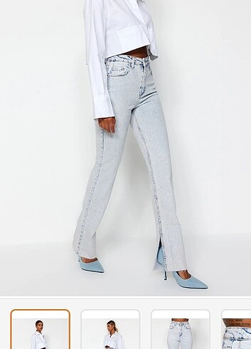 Trendyol & Milla TRENDYOLMİLLA Mavi yırtmaçlı jeans