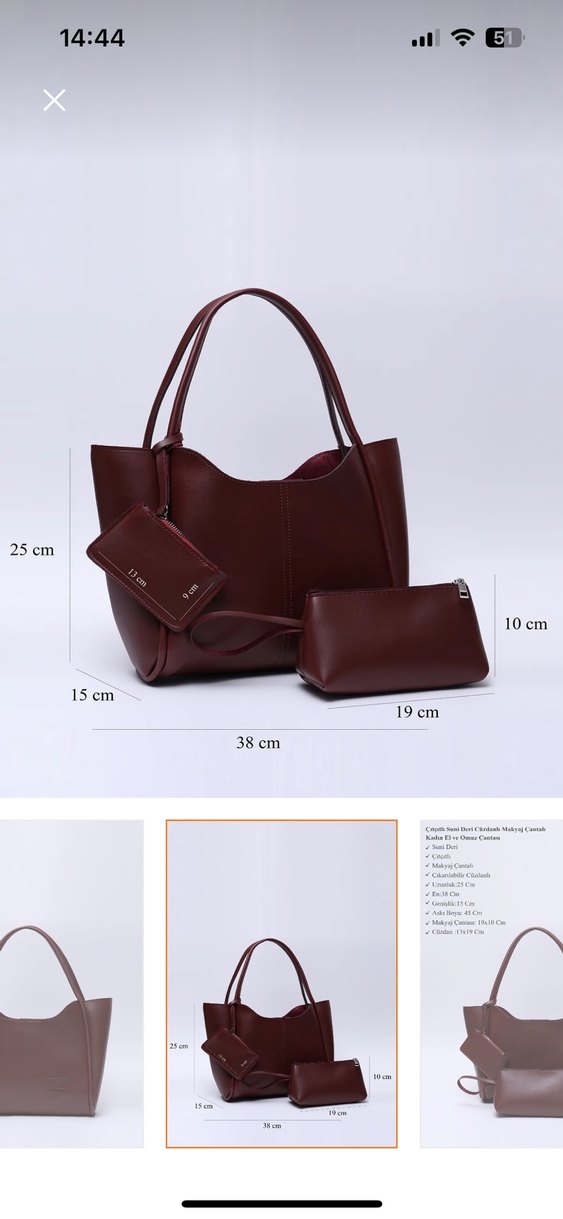 Bordo Deri Kadın Çanta - Görsel 2