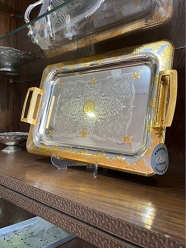 Nişan Özel Gün Tepsisi gold detaylı - Görsel 2