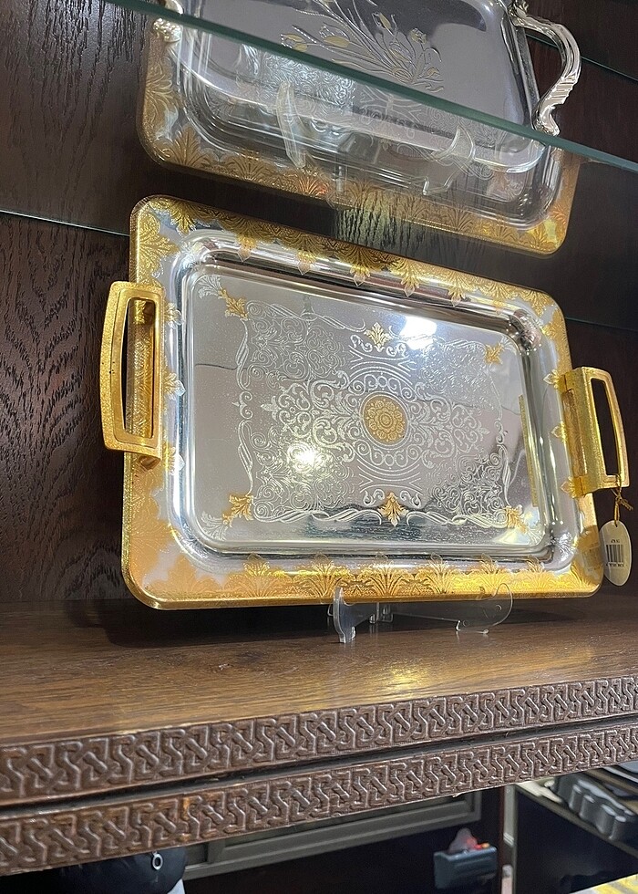 Nişan Özel Gün Tepsisi gold detaylı - Görsel 3