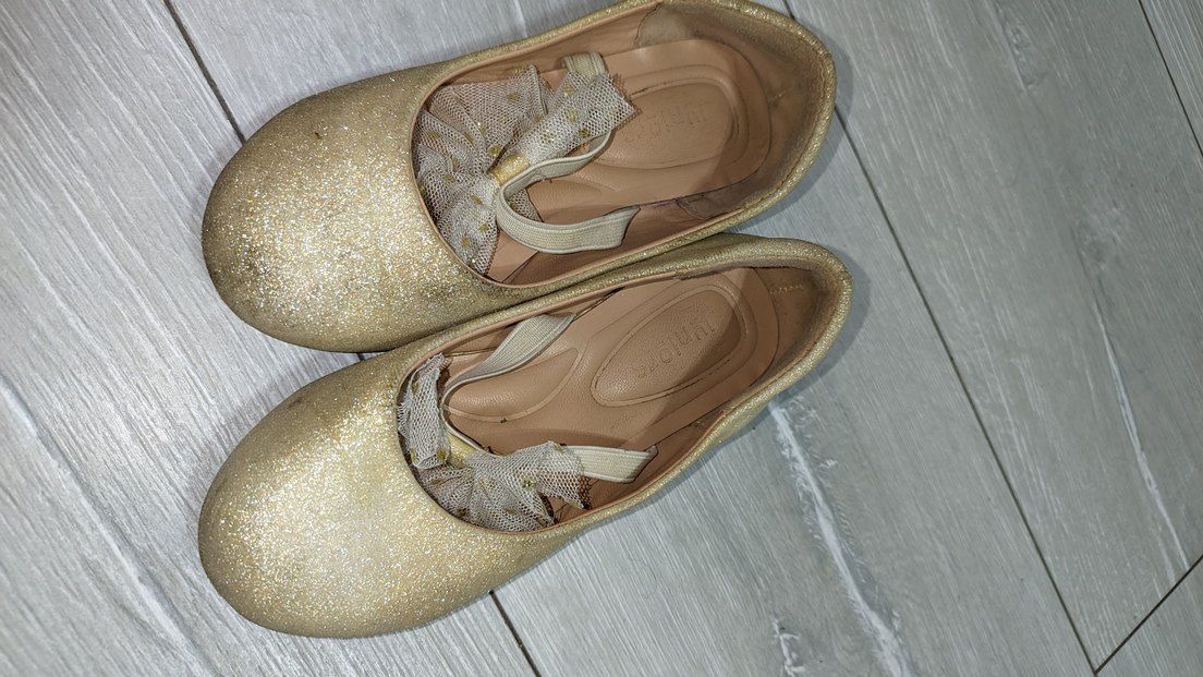 Kız Çocuk Parlak Altın Bale Ayakkabısı - Görsel 2