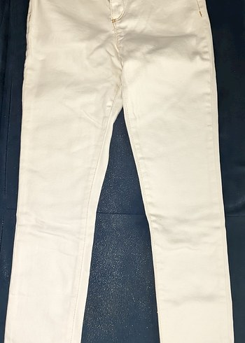 Kız Çocuk Beyaz Denim Pantolon
