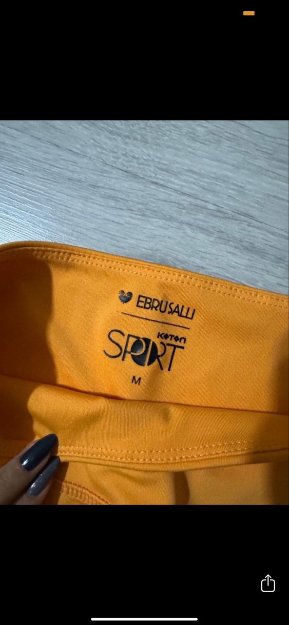 ebru şallı turuncu spor şort - Görsel 3