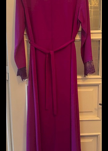 Kadın Fuşya Uzun Kollu Uzun Elbise - Görsel 2