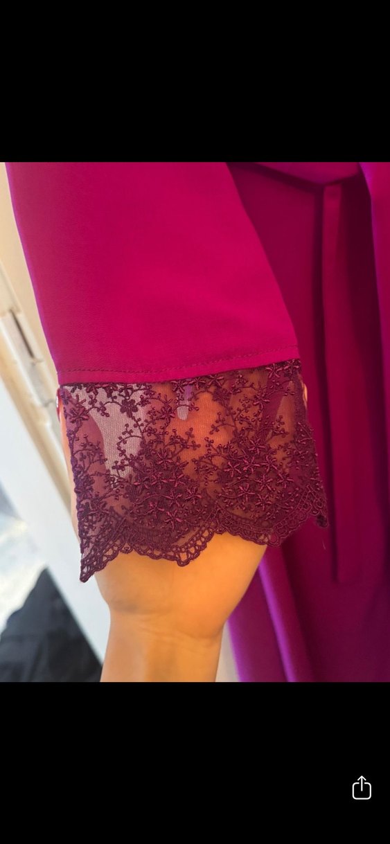 Kadın Fuşya Uzun Kollu Uzun Elbise - Görsel 3