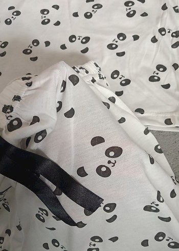 Gri Desenli Kadın Mini Askılı Pijama Takımı - Görsel 3