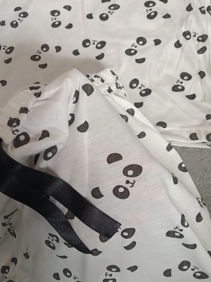 Gri Desenli Kadın Mini Askılı Pijama Takımı - Görsel 3