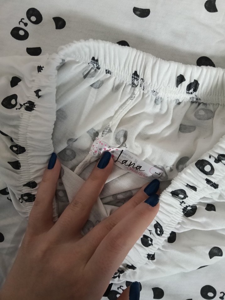 Gri Desenli Kadın Mini Askılı Pijama Takımı - Görsel 2