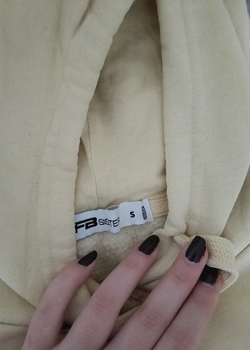 sarı Kapüşonlu Kadın Sweatshirt - Görsel 3